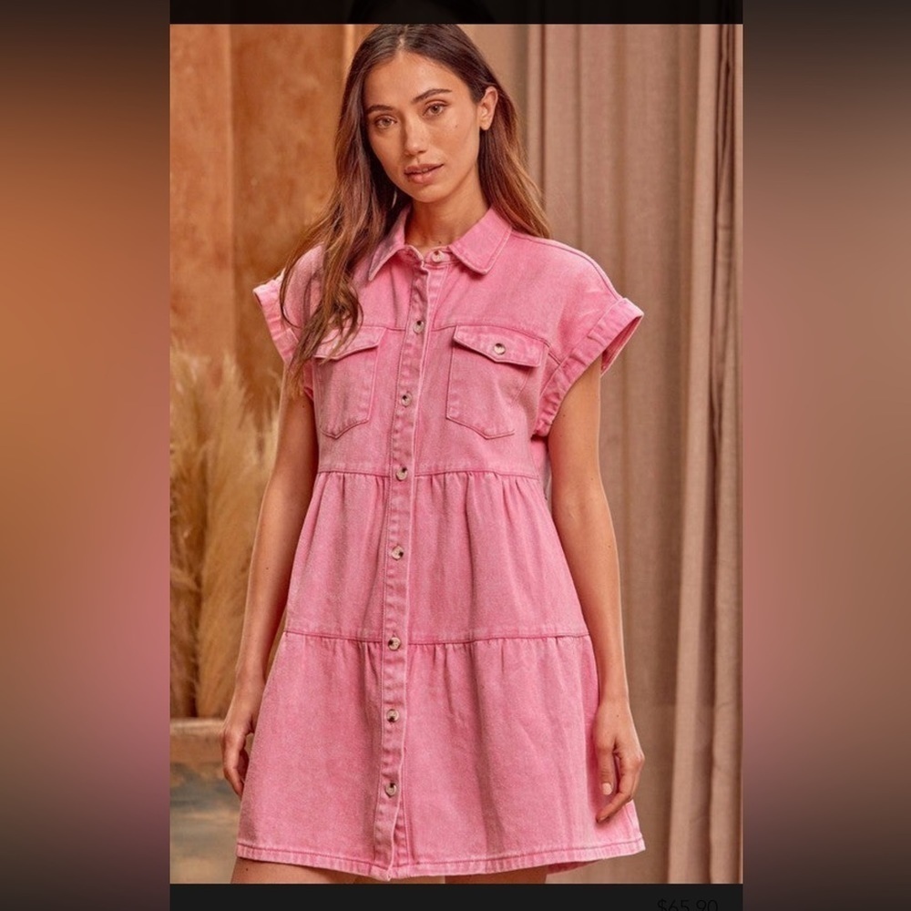 Andree by Unit Dress, Hot Pink Denim, Size 1X
